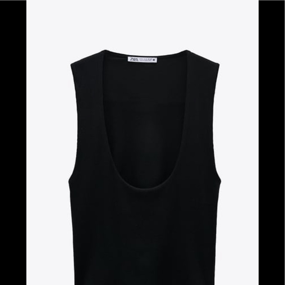 Zara Black sleeveless ribbed scoop next si…